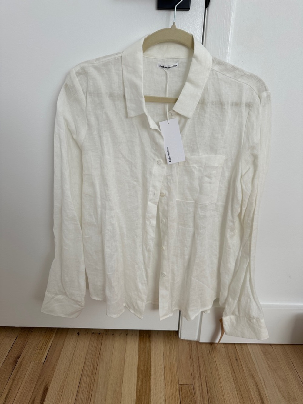 Reformation Danni button down top size large